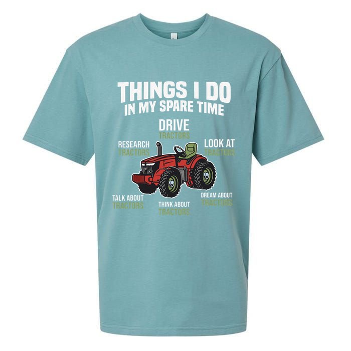 Funny Things I do in my Spare Time Tractor Farming Sueded Cloud Jersey T-Shirt