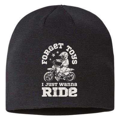 Forget Toys I Just Wanna Ride Dirt Bike Rider Motocross Sustainable Beanie