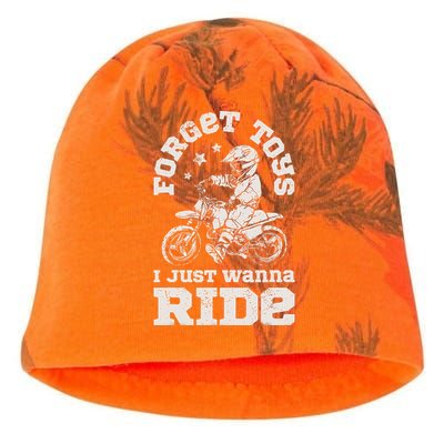 Forget Toys I Just Wanna Ride Dirt Bike Rider Motocross Kati - Camo Knit Beanie