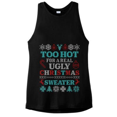 Funny This Is My ItS Too Hot For Ugly Christmas Sweaters Gift Ladies PosiCharge Tri-Blend Wicking Tank