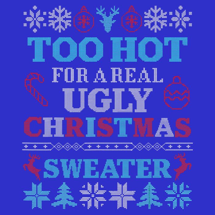 Funny This Is My ItS Too Hot For Ugly Christmas Sweaters Gift Pom Pom 12in Knit Beanie