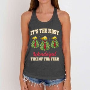 Funny Trump ItS The Most Wonderful Time Of The Year Xmas Women's Knotted Racerback Tank