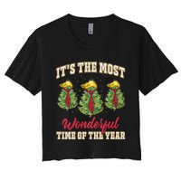 Funny Trump ItS The Most Wonderful Time Of The Year Xmas Women's Crop Top Tee