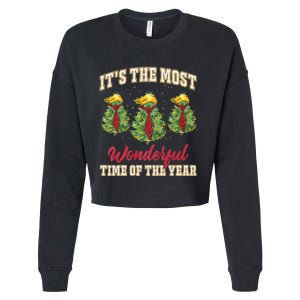 Funny Trump ItS The Most Wonderful Time Of The Year Xmas Cropped Pullover Crew