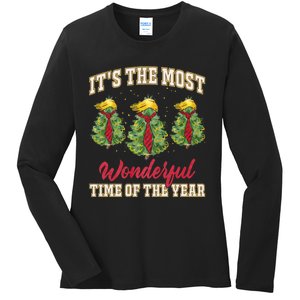 Funny Trump ItS The Most Wonderful Time Of The Year Xmas Ladies Long Sleeve Shirt