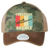 Funny Trombone Instrument I Destroy Silence For Trombone Legacy Tie Dye Trucker Hat