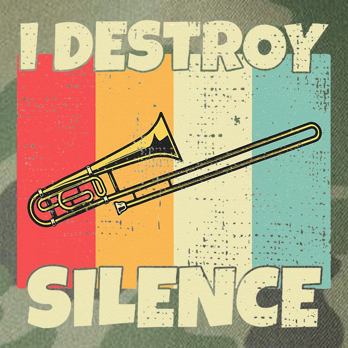 Funny Trombone Instrument I Destroy Silence For Trombone Legacy Tie Dye Trucker Hat