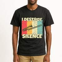 Funny Trombone Instrument I Destroy Silence For Trombone Tall T-Shirt