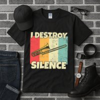 Funny Trombone Instrument I Destroy Silence For Trombone Tall T-Shirt