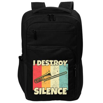 Funny Trombone Instrument I Destroy Silence For Trombone Impact Tech Backpack