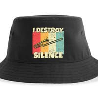 Funny Trombone Instrument I Destroy Silence For Trombone Sustainable Bucket Hat