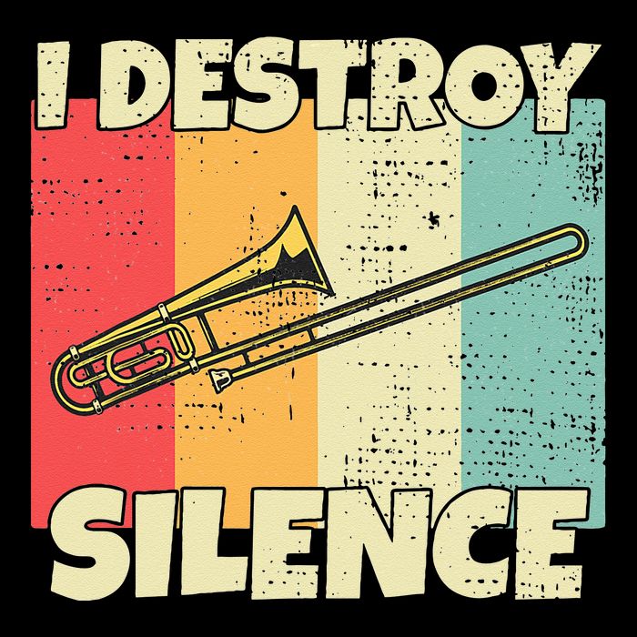 Funny Trombone Instrument I Destroy Silence For Trombone Sustainable Bucket Hat
