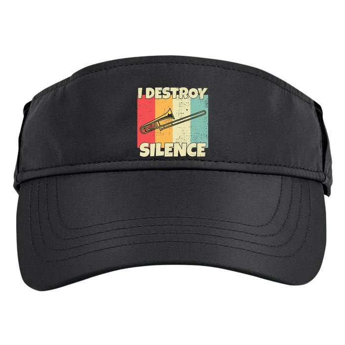 Funny Trombone Instrument I Destroy Silence For Trombone Adult Drive Performance Visor