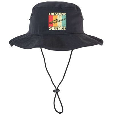 Funny Trombone Instrument I Destroy Silence For Trombone Bucket Hat