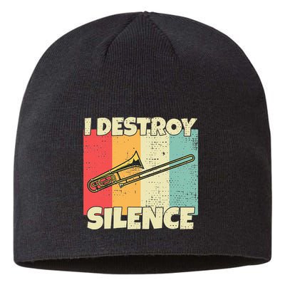 Funny Trombone Instrument I Destroy Silence For Trombone Sustainable Beanie