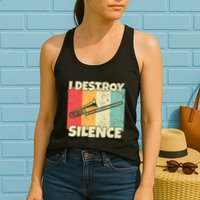 Funny Trombone Instrument I Destroy Silence For Trombone Womens Tank Top