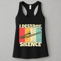 Funny Trombone Instrument I Destroy Silence For Trombone Womens Tank Top