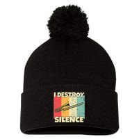 Funny Trombone Instrument I Destroy Silence For Trombone Pom Pom 12in Knit Beanie