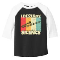 Funny Trombone Instrument I Destroy Silence For Trombone Toddler Fine Jersey T-Shirt