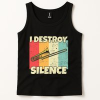 Funny Trombone Instrument I Destroy Silence For Trombone Tank Top