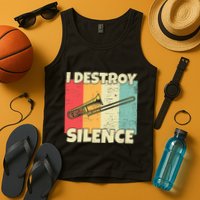Funny Trombone Instrument I Destroy Silence For Trombone Tank Top