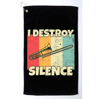 Funny Trombone Instrument I Destroy Silence For Trombone Golf Towel