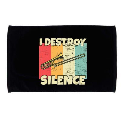 Funny Trombone Instrument I Destroy Silence For Trombone Microfiber Hand Towel