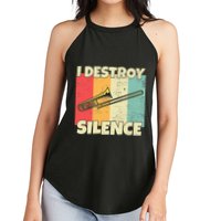 Funny Trombone Instrument I Destroy Silence For Trombone Women's Perfect Tri Rocker Tank