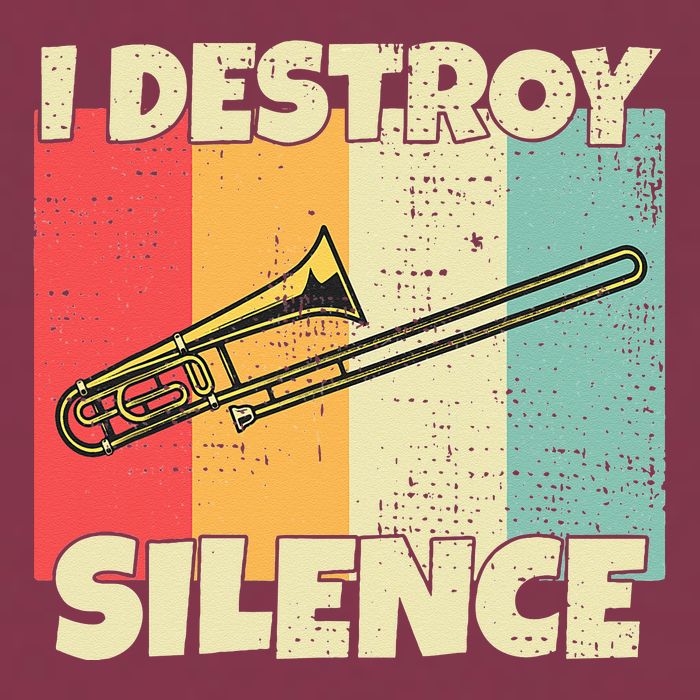 Funny Trombone Instrument I Destroy Silence For Trombone 16oz Travel Tumbler