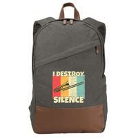 Funny Trombone Instrument I Destroy Silence For Trombone Cotton Canvas Backpack