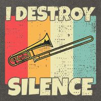 Funny Trombone Instrument I Destroy Silence For Trombone Cotton Canvas Backpack