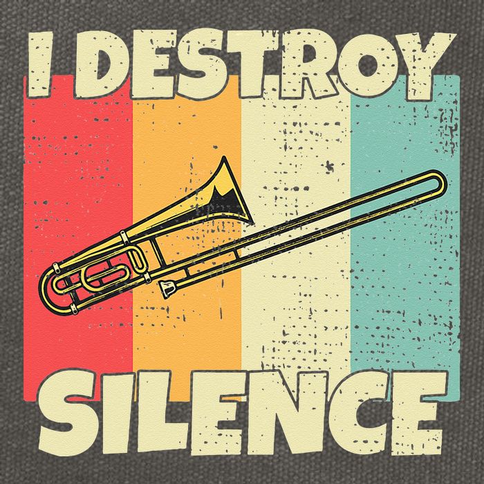 Funny Trombone Instrument I Destroy Silence For Trombone Cotton Canvas Backpack