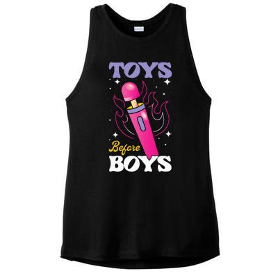 Funny Toy In Front Ladies PosiCharge Tri-Blend Wicking Tank