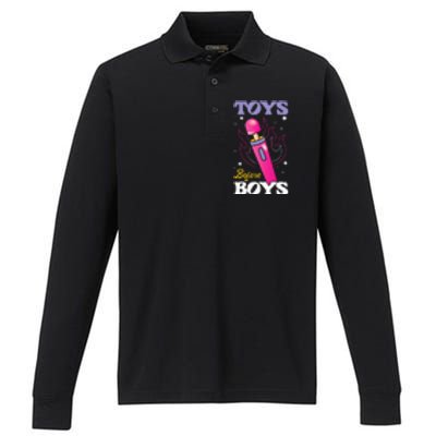 Funny Toy In Front Performance Long Sleeve Polo