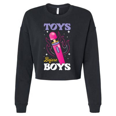 Funny Toy In Front Cropped Pullover Crew