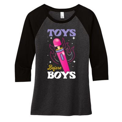 Funny Toy In Front Women's Tri-Blend 3/4-Sleeve Raglan Shirt