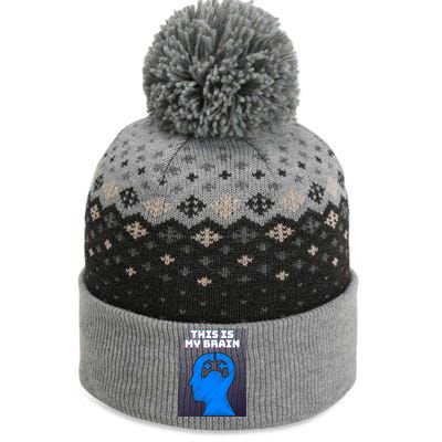 Funny This Is My Brain Design Video Game Buff Gift The Baniff Cuffed Pom Beanie