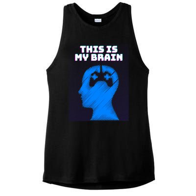 Funny This Is My Brain Design Video Game Buff Gift Ladies PosiCharge Tri-Blend Wicking Tank