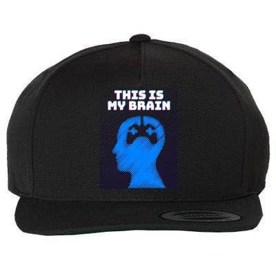 Funny This Is My Brain Design Video Game Buff Gift Wool Snapback Cap