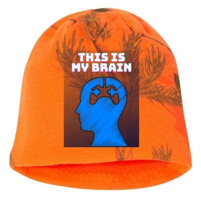 Funny This Is My Brain Design Video Game Buff Gift Kati - Camo Knit Beanie