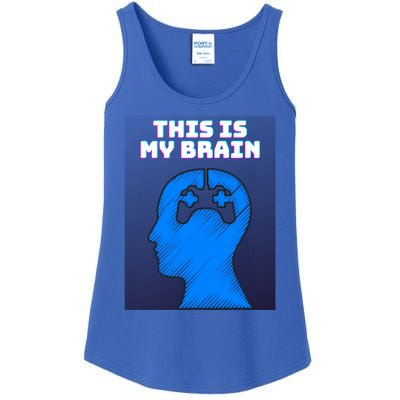 Funny This Is My Brain Design Video Game Buff Gift Ladies Essential Tank