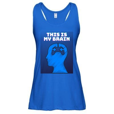 Funny This Is My Brain Design Video Game Buff Gift Ladies Essential Flowy Tank