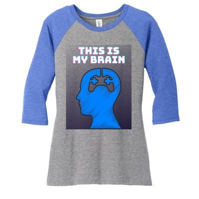 Funny This Is My Brain Design Video Game Buff Gift Women's Tri-Blend 3/4-Sleeve Raglan Shirt