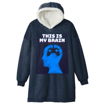 Funny This Is My Brain Design Video Game Buff Gift Hooded Wearable Blanket