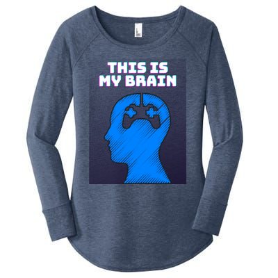 Funny This Is My Brain Design Video Game Buff Gift Women's Perfect Tri Tunic Long Sleeve Shirt