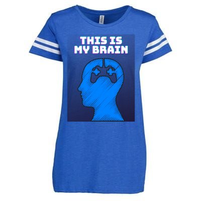 Funny This Is My Brain Design Video Game Buff Gift Enza Ladies Jersey Football T-Shirt