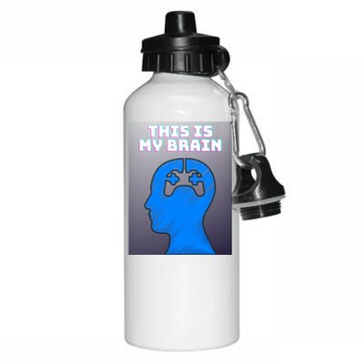 Funny This Is My Brain Design Video Game Buff Gift Aluminum Water Bottle