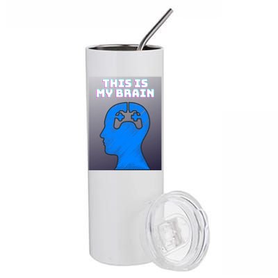 Funny This Is My Brain Design Video Game Buff Gift Stainless Steel Tumbler