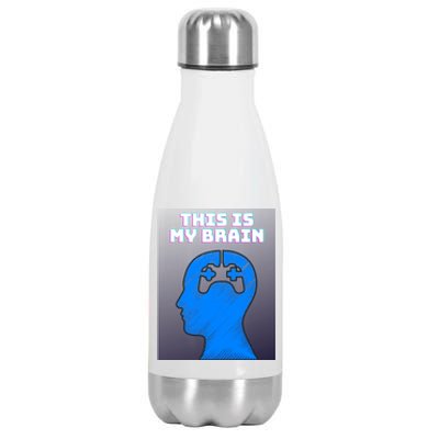 Funny This Is My Brain Design Video Game Buff Gift Stainless Steel Insulated Water Bottle