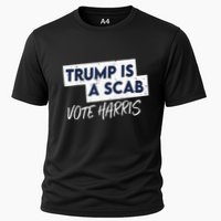 Funny Trump Is A Scab Vote Harris 2024 President Election Cooling Performance Crew T-Shirt